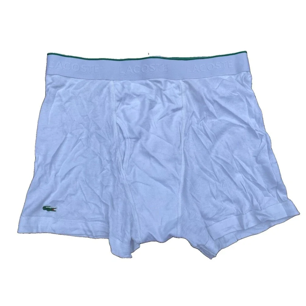 Lacoste Men's Stretch Boxer Briefs White Size Large New Without Tags Alligator